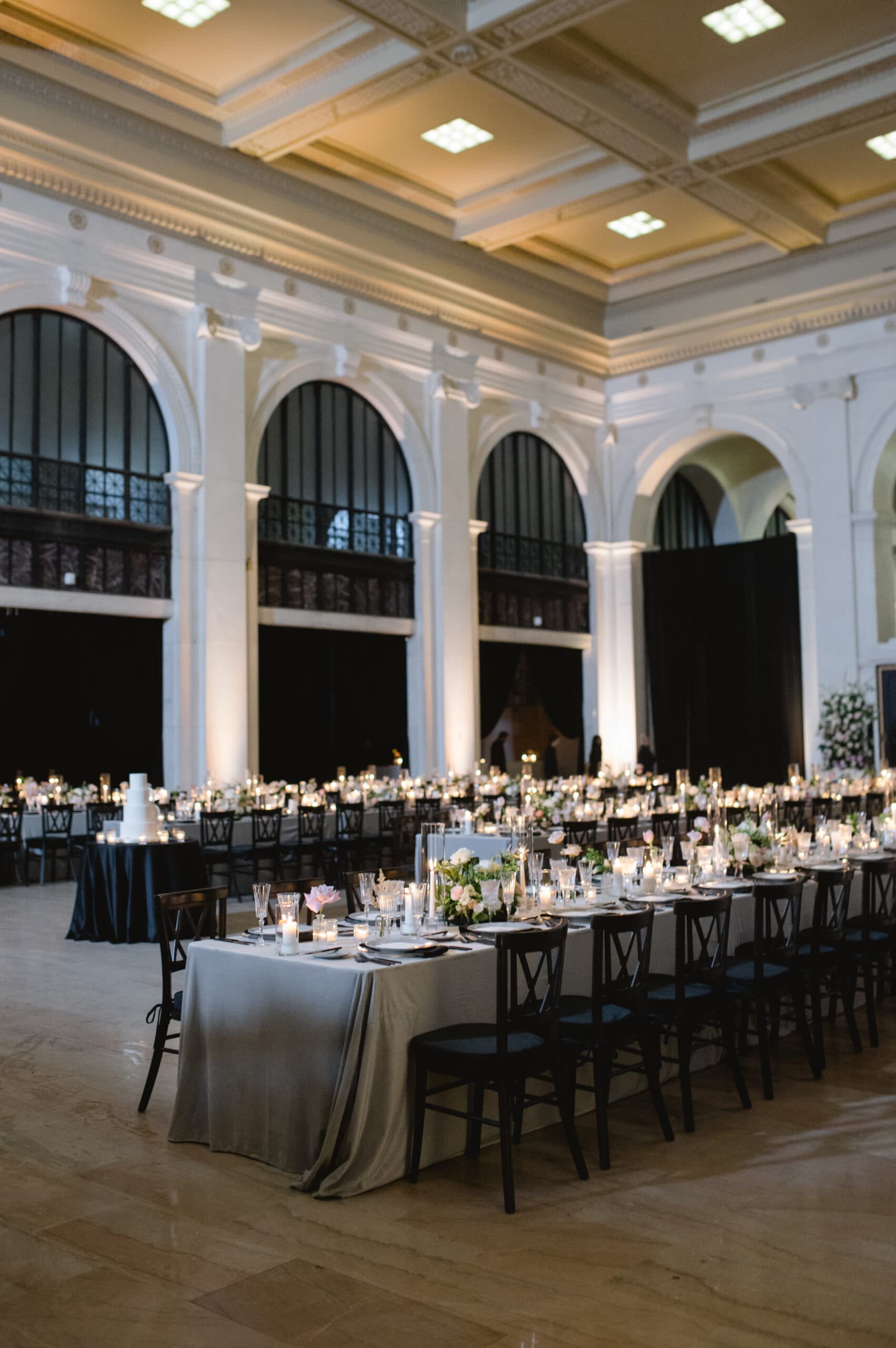 Long table reception setup